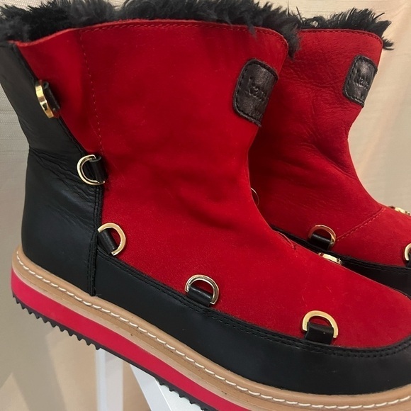 Kate Spade women’s red and black chinky boot missing laces size 7 - Picture 4 of 12